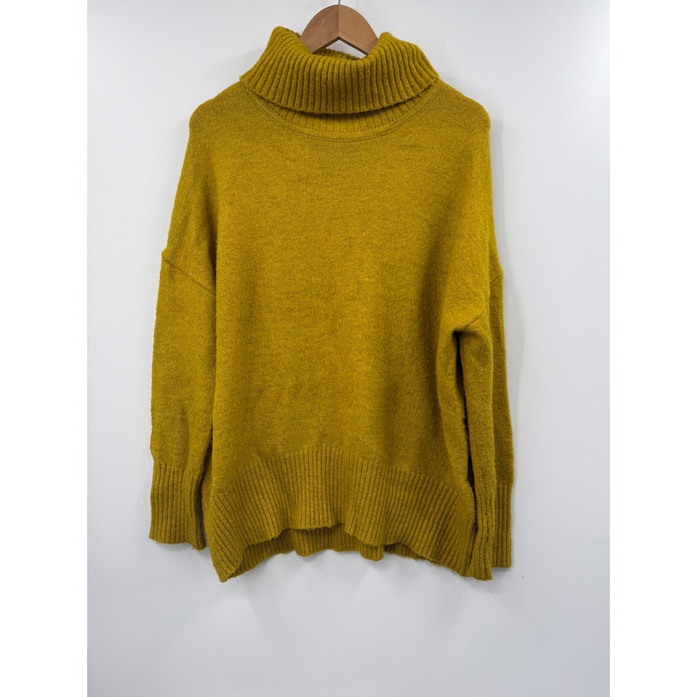 William Rast Mustard Yellow Oversized Turtleneck‎ Sweater Women Size M